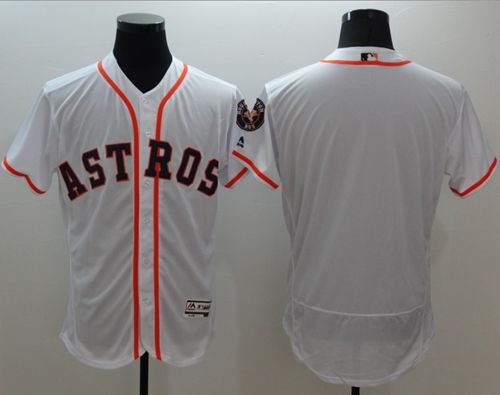 Astros Blank White Flexbase Authentic Collection Stitched MLB Jersey - Click Image to Close